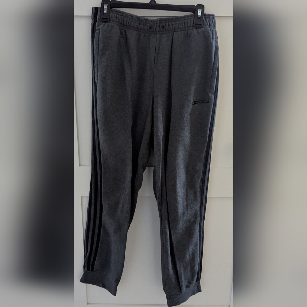 Adidas Men's Dark Gray Joggers, Size Large